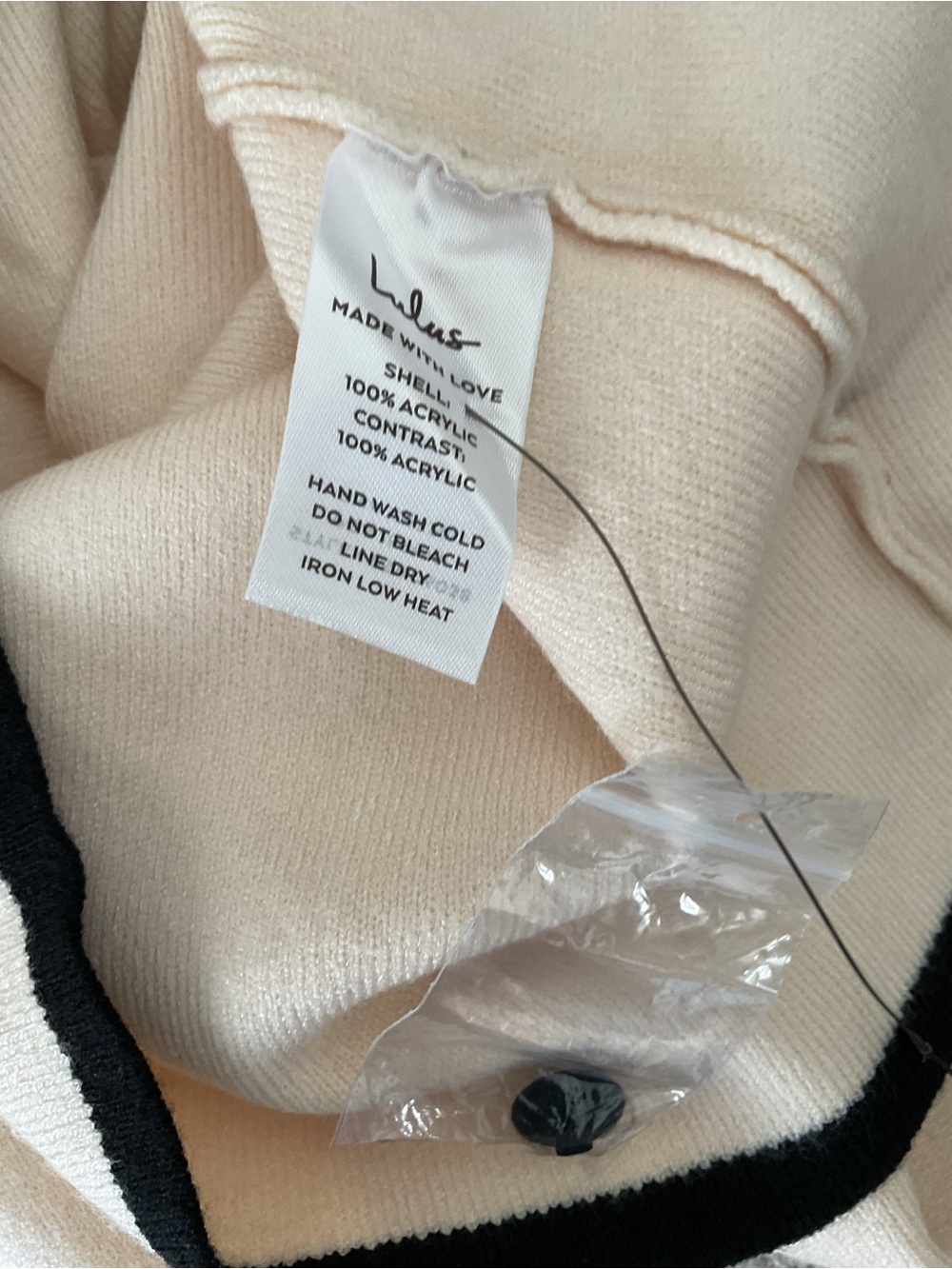 Lulus Sophisticated Composure Cream Soft Knit Faux Button-Front Midi Dress Small - Picture 8 of 12